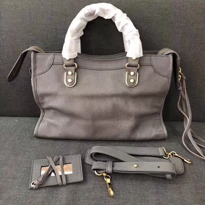 BALENCIAG巴黎世家 機車包 30cm原版山羊皮配金邊 手提肩背斜挎包  BL1370